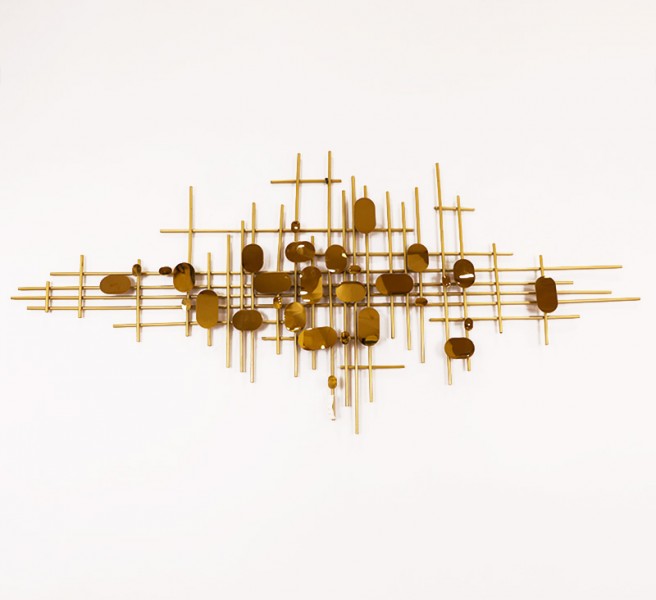 Настенный металлический декор Ноты  в стиле Арт деко Present 60701 золотой