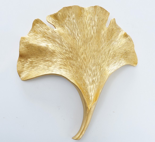 Настенная фигура Лист Гинкго, W 25 см, L 4 см Present 2005590 золото