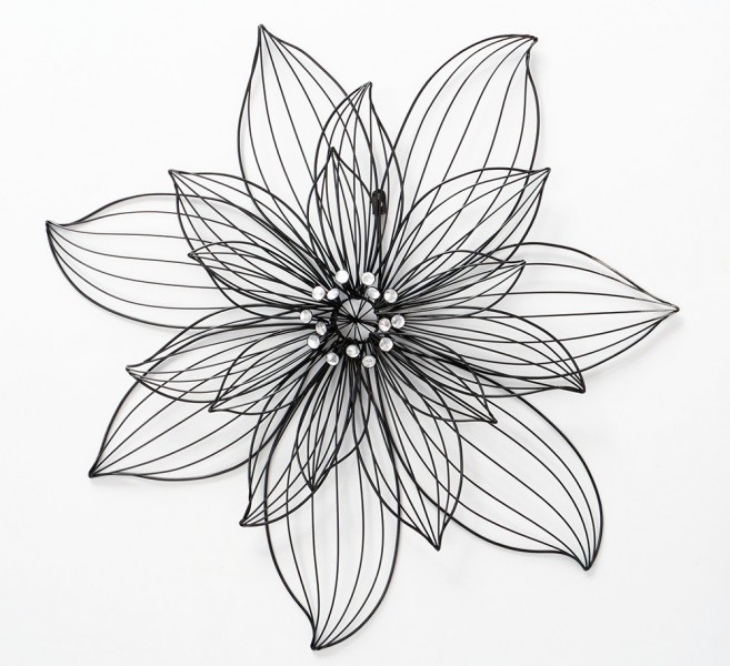 Настінний декор квітка Lizzy W 5 см, L 75 см, H 75 см метал Present 1021530 Чорний
