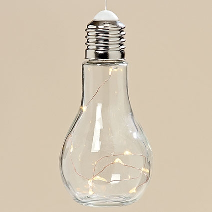 Светодиодная лампа ночник Колба  h19d9см Present 3436600 прозрачное стекло