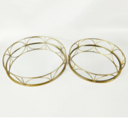Комплект круглих підносів із дзеркальним покриттям метал Present 70365 золотий