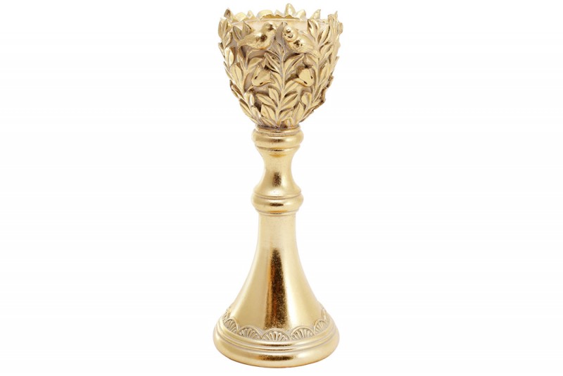 Декоративний свічник Bon Лавровий букет 440-809, 28см, колір - золото