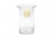 Свічник скляний зі знімною склянкою Bon 527-C10 для декору 15см