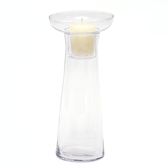 Свічник скляний зі знімною склянкою для декору Bon 527-C12, 23.5см