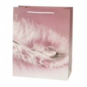 Подарочный пакет розовое перо