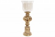 Свічник Bon 434-110, 42.8см зі скляною колбою, колір - золото антик
