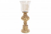 Свічник Bon 434-109, 33.8 см, зі скляною колбою, колір - золото антик