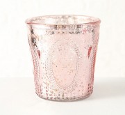 Подсвечник  h12см лакированное стекло Present 1015186 розовый