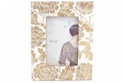 Рамка для фото Bon Цвітіння 450-158, 22см, колір - вершково-білий із золотою патиною