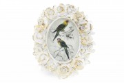 Рамка для фото овальна Bon Троянди 450-139, 13см, колір - білий із золотом