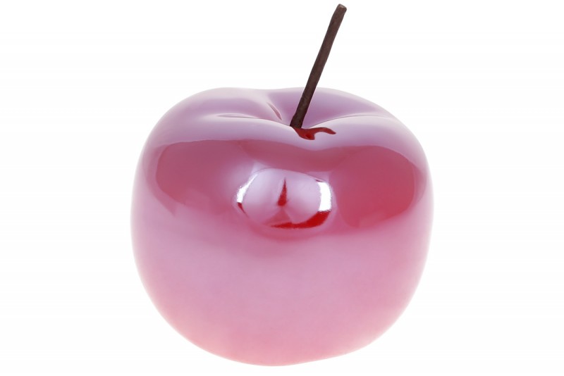 Набор декоративных яблок Bon 733-451 (4 шт.), 15.5см, цвет - красный перламутр
