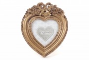 Рамка для фото настольная Bon Сердце 493-719 из искусственного камня Барокко, золото антик