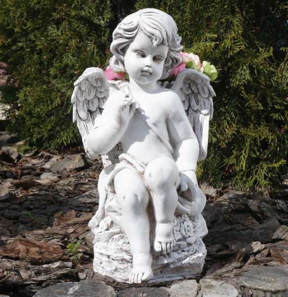 Ангел с корзиной Present 32 см СП507-3 беж