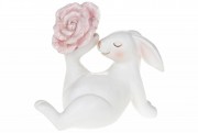 Декоративна статуетка Bon Кролик з квіткою 831-825, 14см