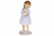 Декоративна статуетка Bon Дівчинка з кроленям 707-100, 14.5см, колір - ліловий