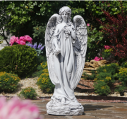 Садова фігура Ангел, що молиться Present 74х32х28 см ССП12008 Сірий