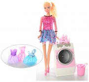 Кукла с нарядом DEFA 8323 29см, стиральная машина