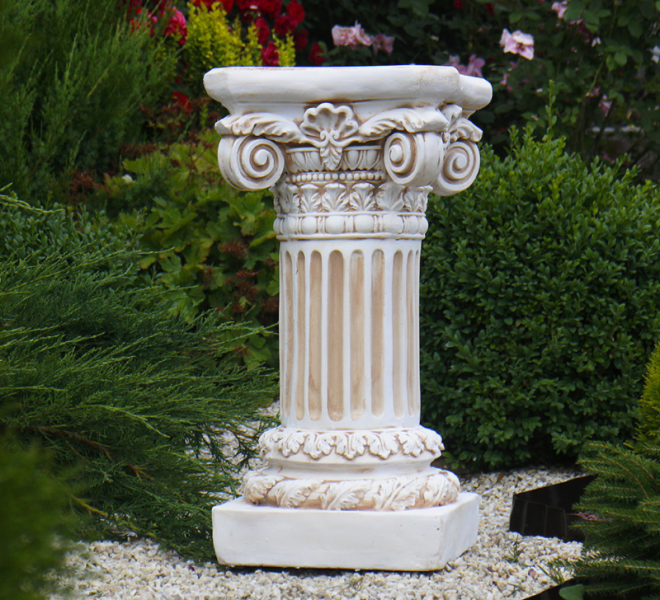 Садовая колонна круглая малая Present 66х35х35 см ССП12077 Крем