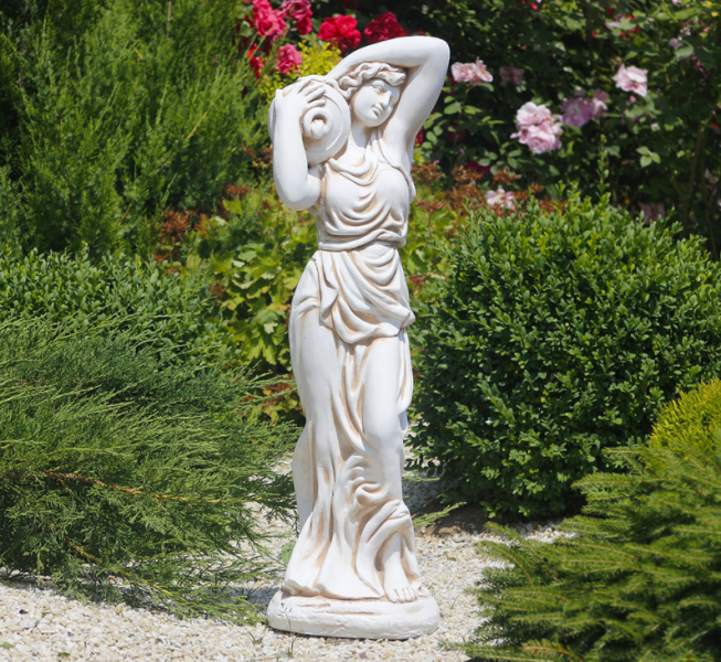 Садова скульптура Дама зі глечиком Present 83х26х23 см ССП00884 Крем