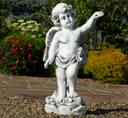 Садова фігура Ангел із ліхтарем + LED Present 81х38х26 см ССП12208 Сірий