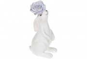Декоративна статуетка Bon Кролик з квіткою 831-824, 16.5см