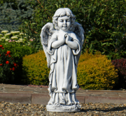 Садова фігура Ангел, що молиться стоячи Present 35x25x72 см ССП12091 Сірий