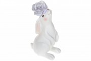 Декоративна статуетка Bon Кролик з квіткою 831-828, 21.5см