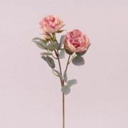Ветка Розы Flora темно-розовая 72964