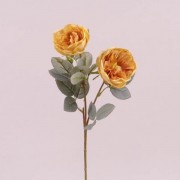 Ветка Розы Flora желтая 72966