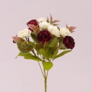 Букетик Роз Flora кремово-бордовый 72978