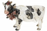 Декоративная статуэтка Bon Корова с бантом 419-235, 27см, цвет - чёрный с белым