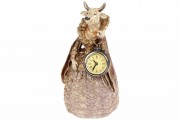 Декоративна статуетка Bon Дама-Корова з годинником 419-225, 24см, колір - бордо із золотом