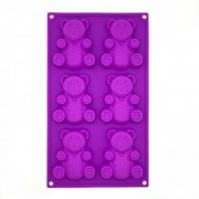 Форма силіконова Stenson фіолетова для кексів Барні 6 шт 17х1, 9х29см MMS-MH-3015