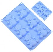 Форма силіконова Stenson блакитна для кексів Барні 6 шт 17х1, 9х29см MMS-MH-3015