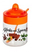Спецовница с ложкой Herevin Spice Mix оранжевая стеклянная 200мл MLM-131508-000