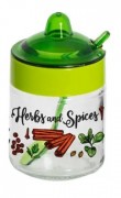 Спецовница с ложкой Herevin Spice Mix зеленая стеклянная 200мл MLM-131508-000