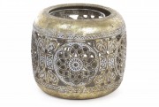 Декоративний металевий свічник Bon 589-138 зі скляною колбою 11.5см