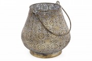 Декоративний металевий свічник Bon 589-137 зі скляною колбою 17.5см