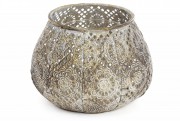 Декоративний металевий свічник Bon 589-135 зі скляною колбою 15см