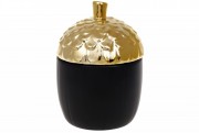 Банка керамическая Bon Желудь 945-300, 670мл, цвет - черный с золотом