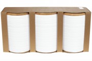 Набор керамических банок Bon Линии 304-903, 800мл с бамбуковыми крышками (3шт), цвет - белый