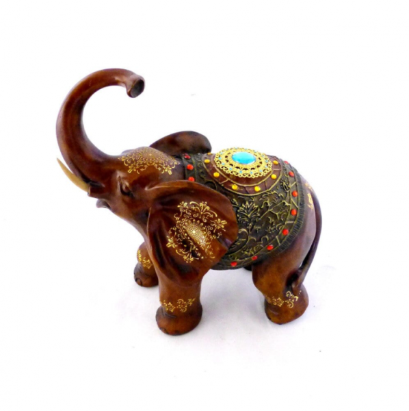 Статуетка Present слона з прикрасами, хобот до верху 30см H2481-3T