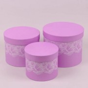 Комплект фиолетовых коробок для цветов Flora 3 шт. 38248