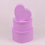 Комплект фиолетовых коробок для подарков Flora Сердце 3 шт. 38237