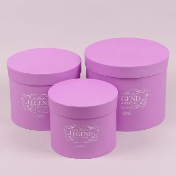Комплект фиолетовых коробок для цветов Flora 3 шт. 38266