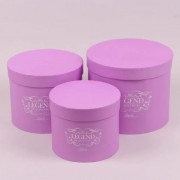 Комплект фиолетовых коробок для цветов Flora 3 шт. 38266