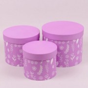 Комплект фиолетовых коробок для цветов Flora 3 шт. 38264