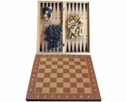Игровой набор Present 3в1 нарды, шахматы и шашки (24*24 см) 7721