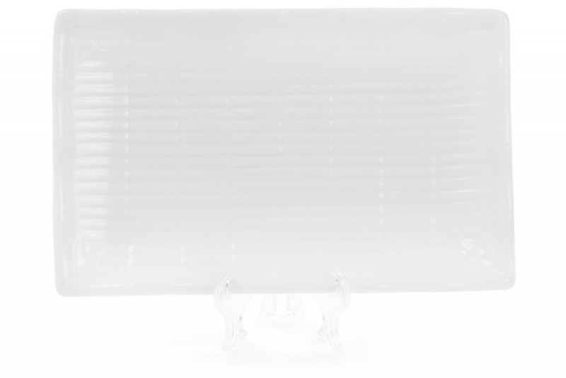 Набір страв фарфорових для суші рельєфних Bon Бамбук 988-124, 20 см, колір - білий, 6 шт.