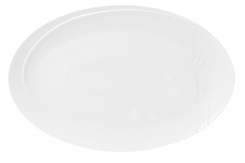 Набор блюд фарфоровых сервировочных овальных Bon Дерево 988-157 (2 шт.), 35см, цвет - белый